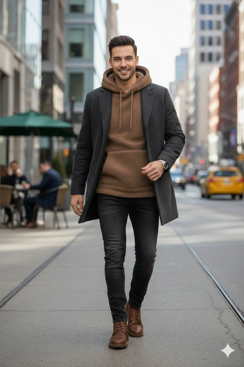 Erkek Kapüşonlu Hoodie – Rahat, Yumuşak ve Modern Günlük Sweatshirt