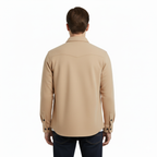 Erkek Oversize Diagonal Kumaş Çıtçıtlı Uzun Kollu Gömlek – Cepli, Rahat Kalıp, Günlük Şık Stil