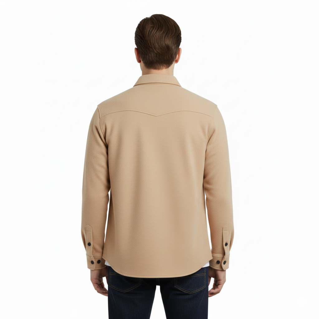 Erkek Oversize Diagonal Kumaş Çıtçıtlı Uzun Kollu Gömlek – Cepli, Rahat Kalıp, Günlük Şık Stil