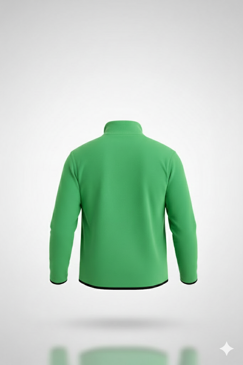 Erkek Polar Kazak – Dik Yaka Yarım Fermuarlı, Göğüs Cepli, Regular Fit Kışlık Siyah Polar