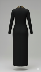 Kadın Balıkçı Yaka Toka Detaylı Sandy Kumaş Midi Elbise