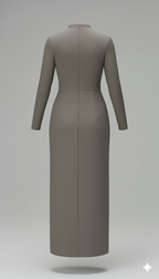 Kadın Balıkçı Yaka Toka Detaylı Sandy Kumaş Midi Elbise