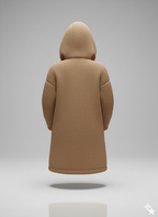 Kadın Kapşonlu Önden Fermuarlı Cepli Welsoft Peluş Ceket – Yumuşak & Sıcak Dış Giyim