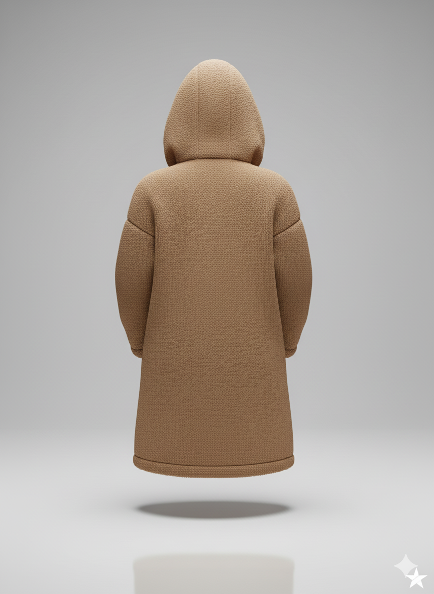 Kadın Kapşonlu Önden Fermuarlı Cepli Welsoft Peluş Ceket – Yumuşak & Sıcak Dış Giyim