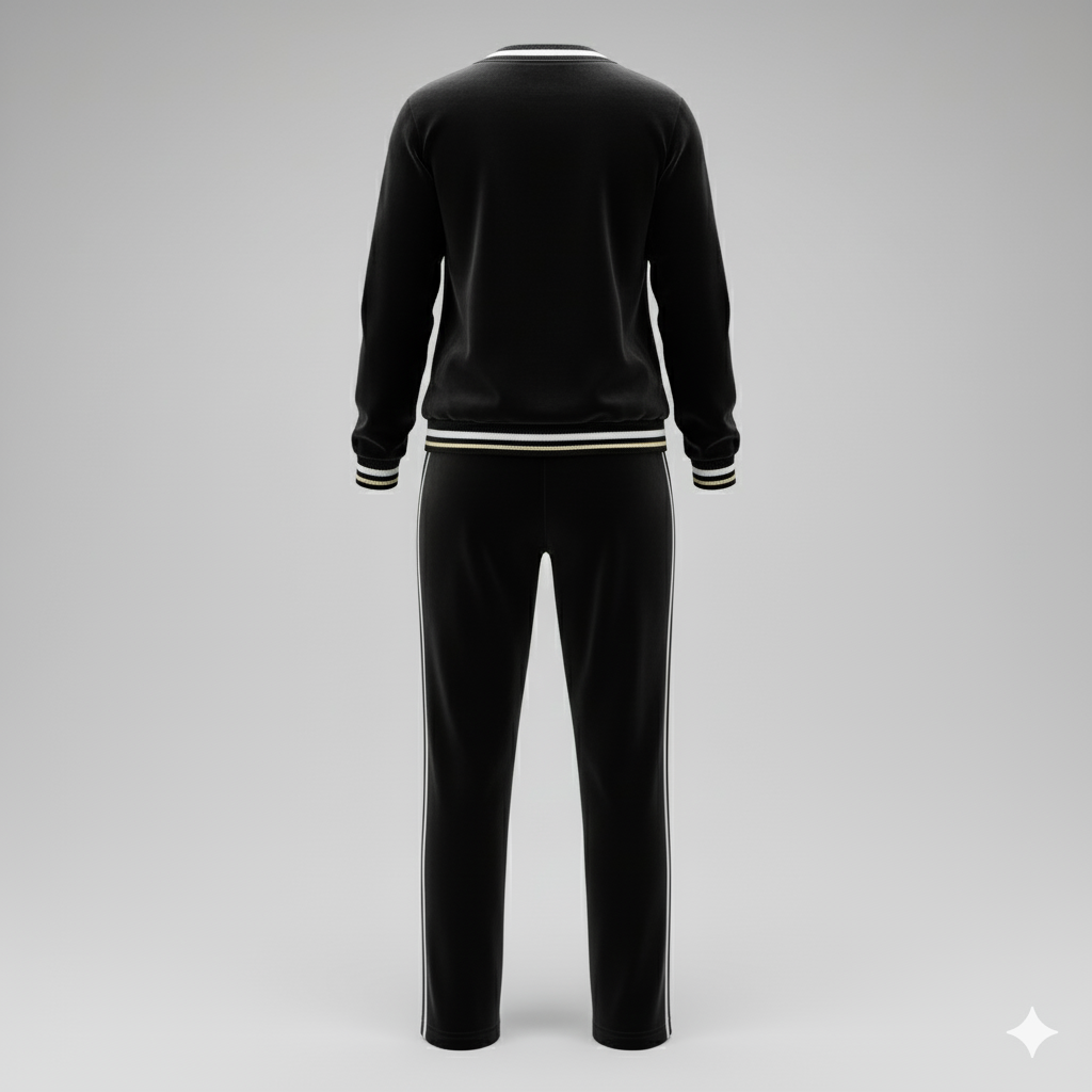 Kadın V Yaka Şerit Detaylı Kadife İkili Takım – Şık & Rahat Kadife Set