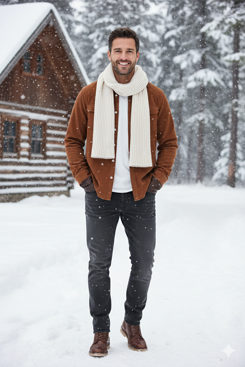 Erkek Fitilli Kadife Gömlek – Oversize Rahat Kalıp, Cepli, Yumuşak Dokulu Şık Üst (Haki)