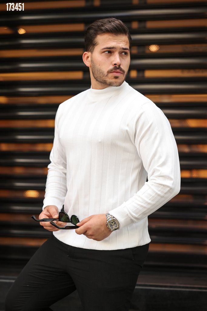 Erkek Yarım Boğazlı Triko Kazak – Sıcak Tutan Modern Fit, Kışlık Şık Kazak