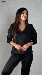 Kadın Kapüşonlu Uzun Kollu İkili Takım – Rahat & Modern Alt-Üst Set