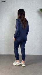 Kadın Kapüşonlu Uzun Kollu İkili Takım – Rahat & Modern Alt-Üst Set