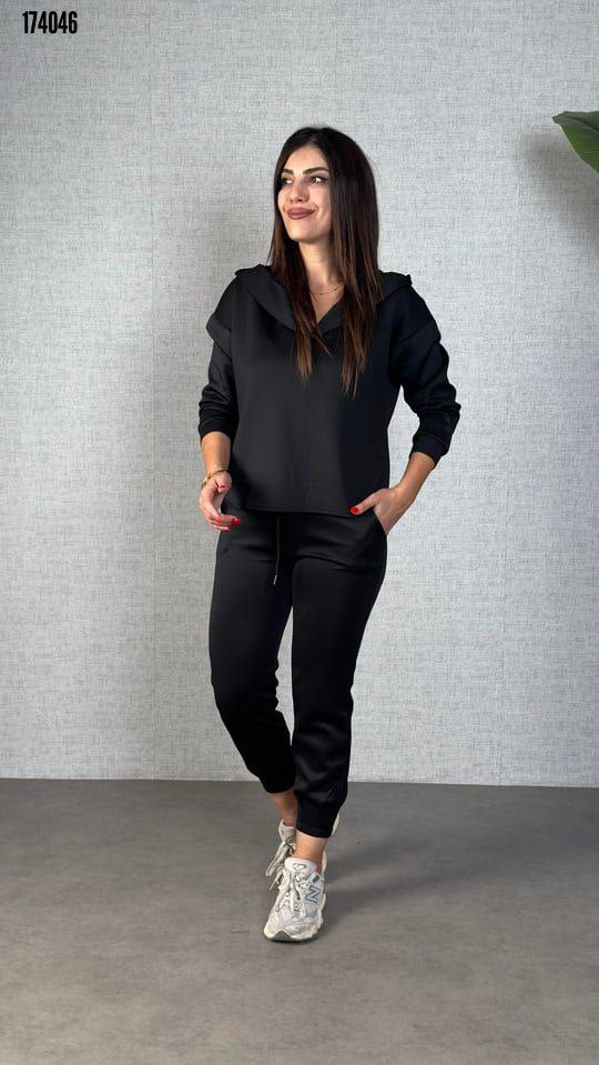 Kadın Kapüşonlu Uzun Kollu İkili Takım – Rahat & Modern Alt-Üst Set