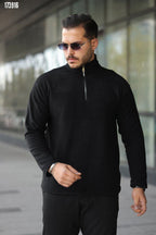 Erkek Zip Yaka Polar Sweat – Yarım Fermuarlı, Sıcak Tutan Rahat Kışlık Polar