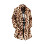 Kadın Yakalı Cepli Kısa Peluş Leopar Kaban – Sıcak & Şık Dış Giyim