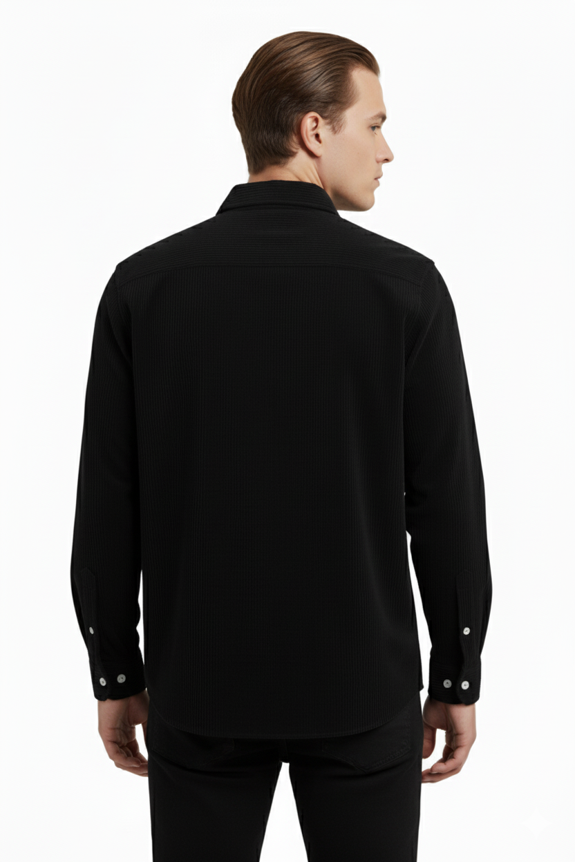 Erkek Fitilli Kadife Gömlek – Oversize Rahat Kalıp, Cepli, Yumuşak Dokulu Şık Üst (Haki)